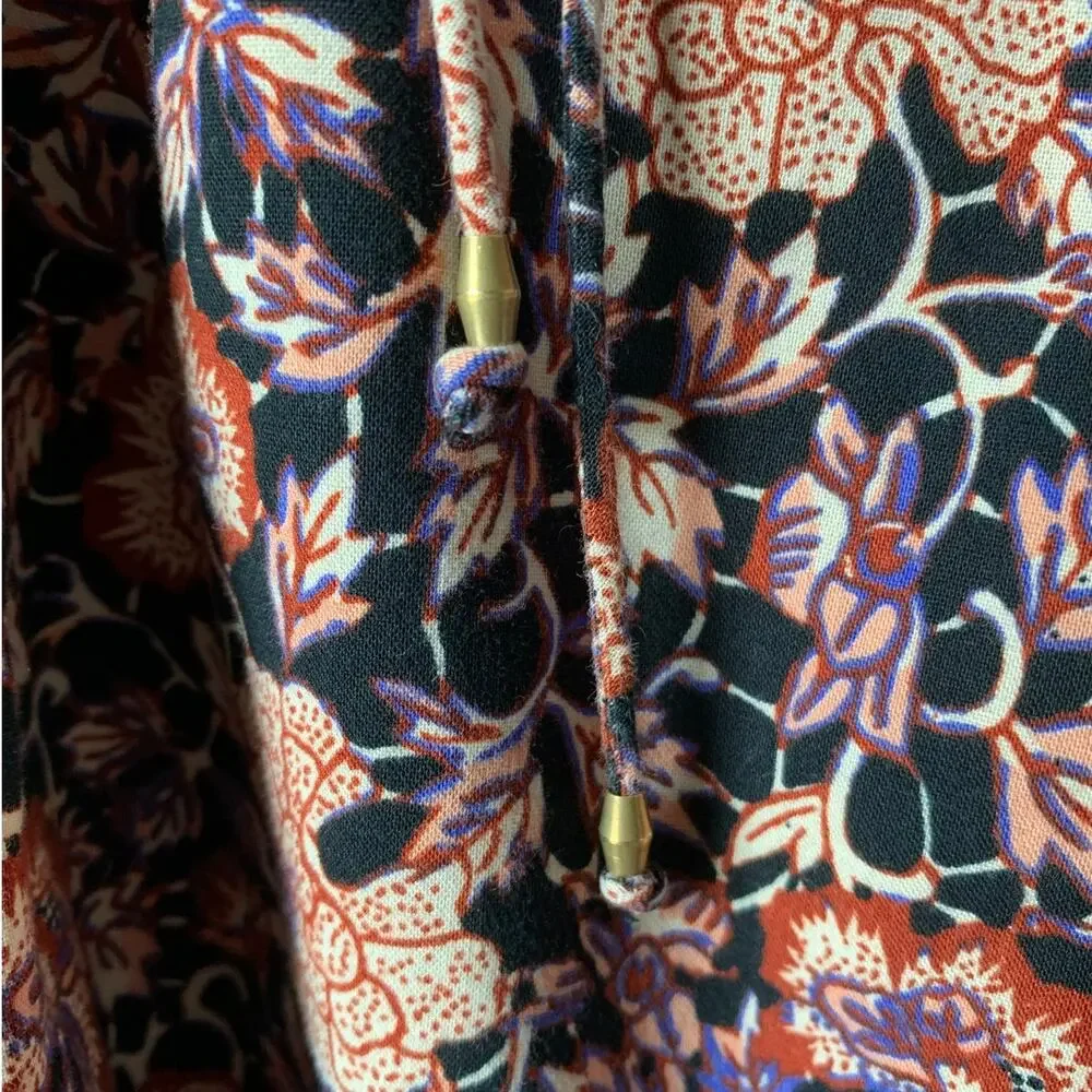 Ulla Johnson Evie Puff Sleeve Peasant Blouse Top in Midnight Floral, size 12 - Picture 7 of 9